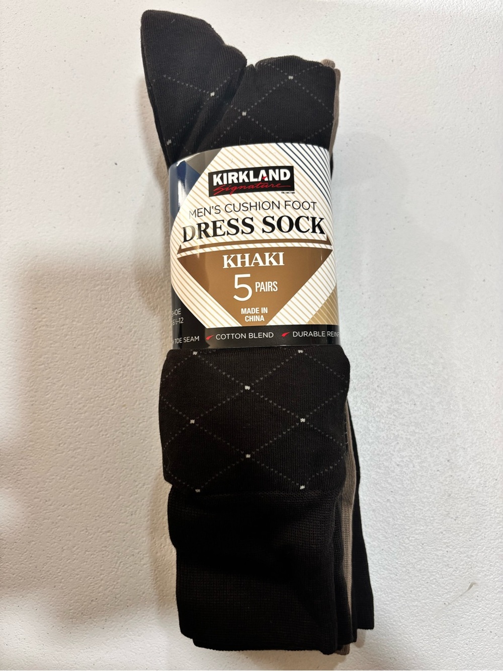 Kirkland Signature Black Dress Socks Pack - Subtle Argyle
